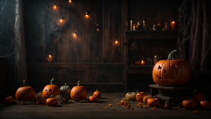 Naklejka na ściany i meble Scary room decorated for halloween