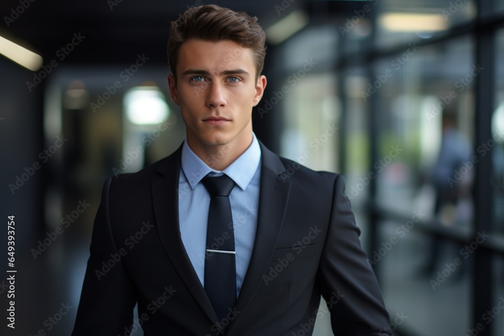 Aufkleber a well-dressed man confidently poses for a picture. this image can be used to portray professionalis