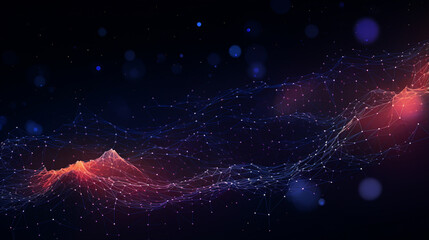 Abstract background with interweaving of dots. Big data visualization