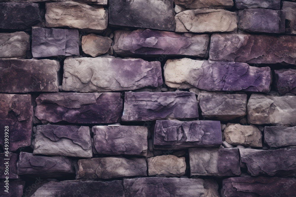 Poster A detailed close-up photograph of a wall constructed entirely of rocks. This image showcases the natural textures and patterns of the rocks, making it suitable for various design projects and educatio