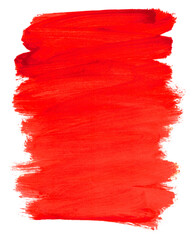 Unordentlich gemalte Pinseltextur mit roter Farbe