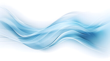 Cold blue air currents. Abstract light air effect, wind, and streams of fresh breeze. Design element on the white background, created with Generative AI technology.