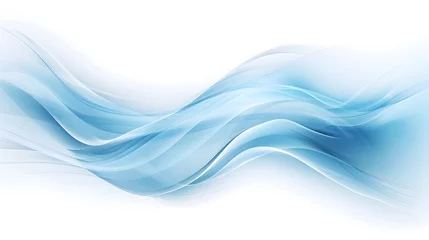 Fotobehang Cold blue air currents. Abstract light air effect, wind, and streams of fresh breeze. Design element on the white background, created with Generative AI technology. © Bochana