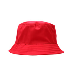 Red bucket hat isolated on transparent or white background, png - obrazy, fototapety, plakaty