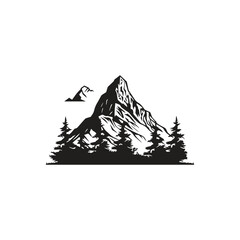 Mountain vector silhouette isolated vector illustration