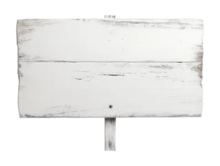 Rolgordijnen White wooden sign post isolated on transparent or white background, png © Medard