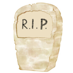 Gravestone with letters R.I.P.