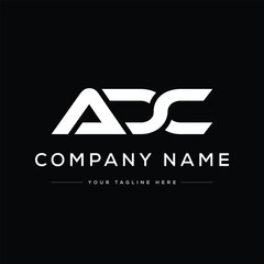 Monogram letter ADC logo design vector