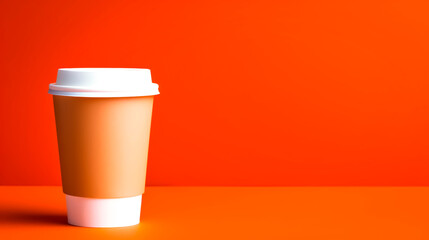 Paper coffee Cup on isolated solid background , generative ai 