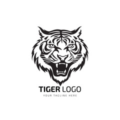 Tiger Silhouette isolated Vector mascot logo template