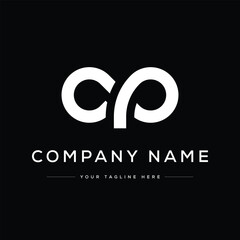 letter CP logo design vector