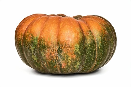 Orange pumpkin isolated on white background. Halloween and Thanksgiving decorations.