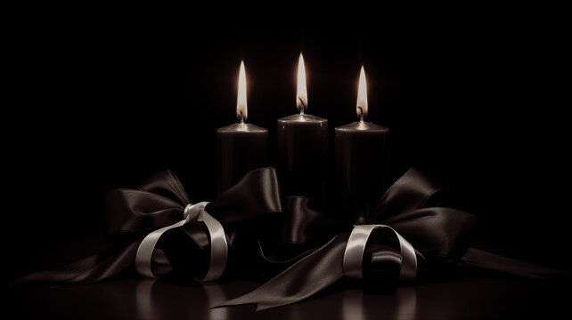 Bougies noires allum&eacute;es
