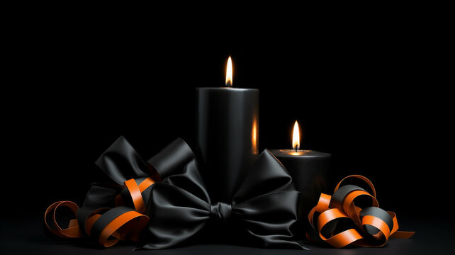 Bougies noires allum&eacute;es