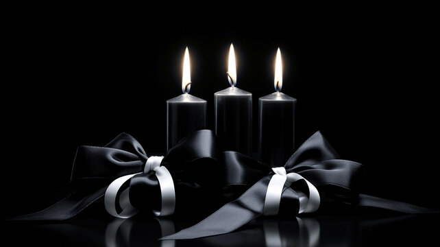 Bougies noires allum&eacute;es