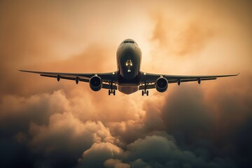 Passenger plane flying
