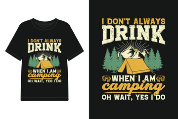 camper t shirt designs, camping t-shirt design vector files, camper outdoor adventure motivational typography design