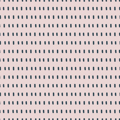 Rustic geometric strokes and stripes texture in blush pink and navy blue. Abstract funky doodle lines pattern. Simple Scandinavian style tonal design. Primitive and natural seamless vector pattern.