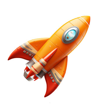3d spaceship rocket Startup, space, business concept