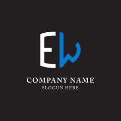 EW WE abstract monogram initial letter logo design template.