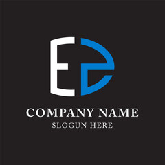 EZ ZE abstract monogram initial letter logo design template.