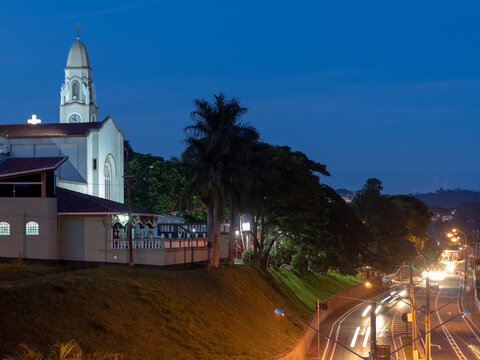 church at night
