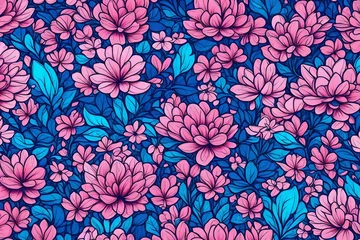 Möbelaufkleber seamless pattern with flowers © Ahmad