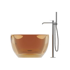 bathtub isolated on a transparent background, 3D illustration, and a CG render