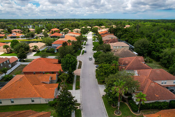 Aerial view of a residencial condominium suburb in Tampa Florida