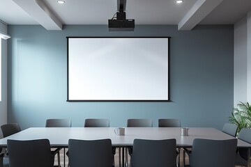 blank projector on the wall in a conference room Generative AI