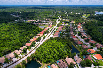 Aerial view of a residencial condominium suburb in Tampa Florida