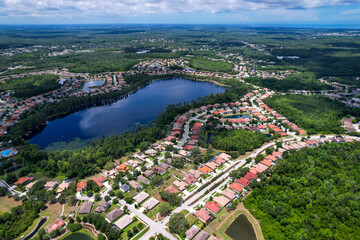 Aerial view of a residencial condominium suburb in Tampa Florida