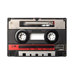 Fototapeta premium Old School Cassette Tape on Transparent Background