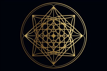 Sacred geometric symbol. Generative AI