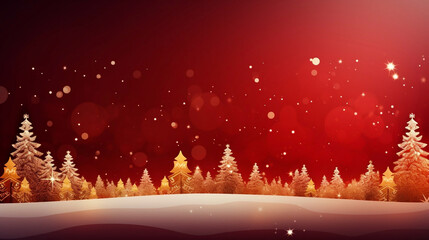 stockphoto, copy space, Gold Christmas and New Year Typographical on red Xmas background with...