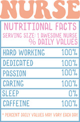 Nurse Nutrition Facts SVG Cut File, Profession Funny Facts, Funny Nutrition Facts SVG