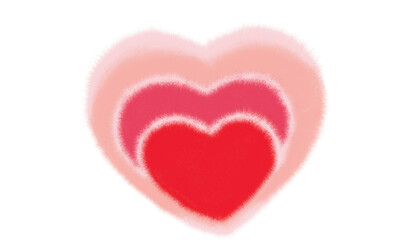 Obraz premium Hand drawn stacked pink hearts with a translucent background.