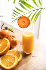 Orange Juice Glass Breakfast Poured