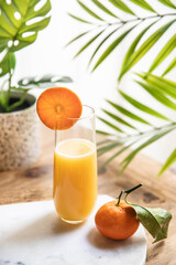 Orange Juice Glass Breakfast Poured