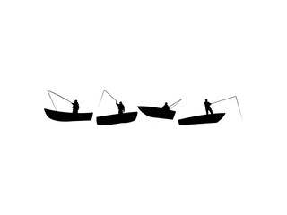 Fishing Boat Silhouette Vector