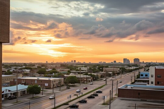 skyline of Beaumont, Texas. Generative AI