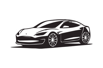 Sports car vector logo icon Motor vehicle dealership logo car silhouette Vector illustration