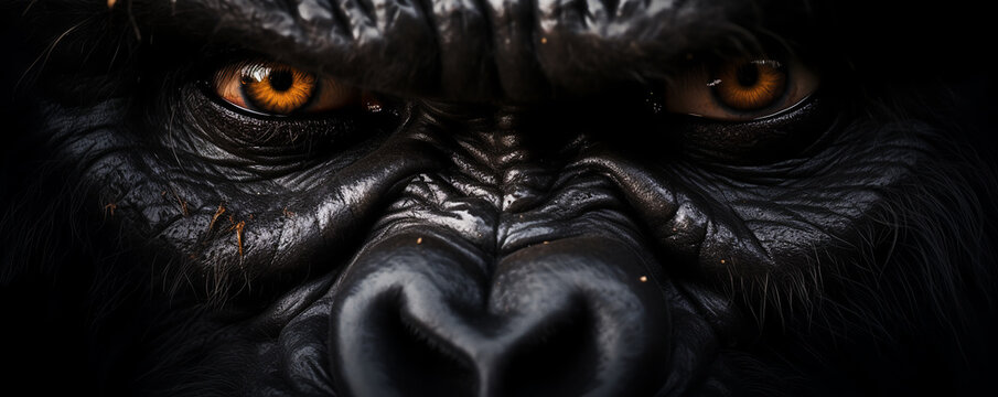 angry gorilla eyes.ai generative