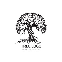 Tree minimal logo vector