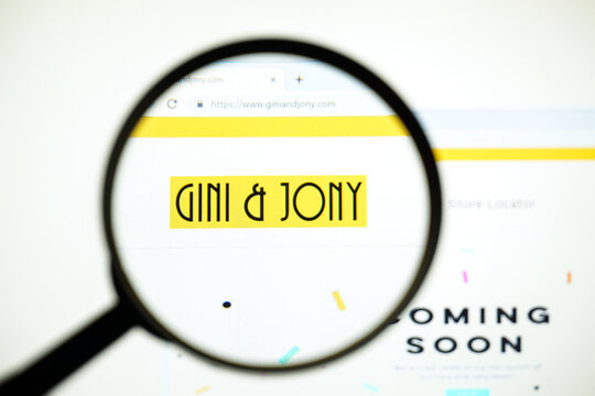 Los Angeles, California, USA - July 29 2019 : Homepage of Gini and Jony .Official website of Gini and Jony