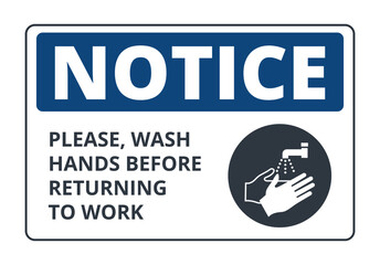 Wash Your Hands Working Sign
