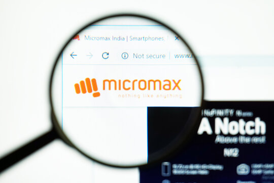 Los Angeles, California, USA - July 29 2019 : Homepage of Micromax .Official website of Micromax