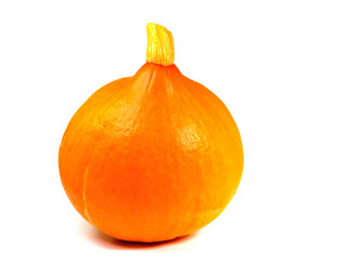 Hokkaidokürbis, Cucurbita maxima, vor weißem Hintergrund