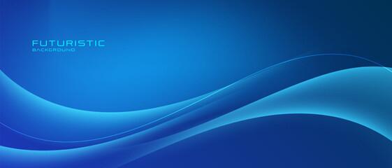 abstract blue background with dynamic wave line for futuristic concept