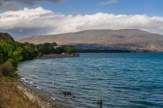 Panoramic view of Lake Sevan, Armenia